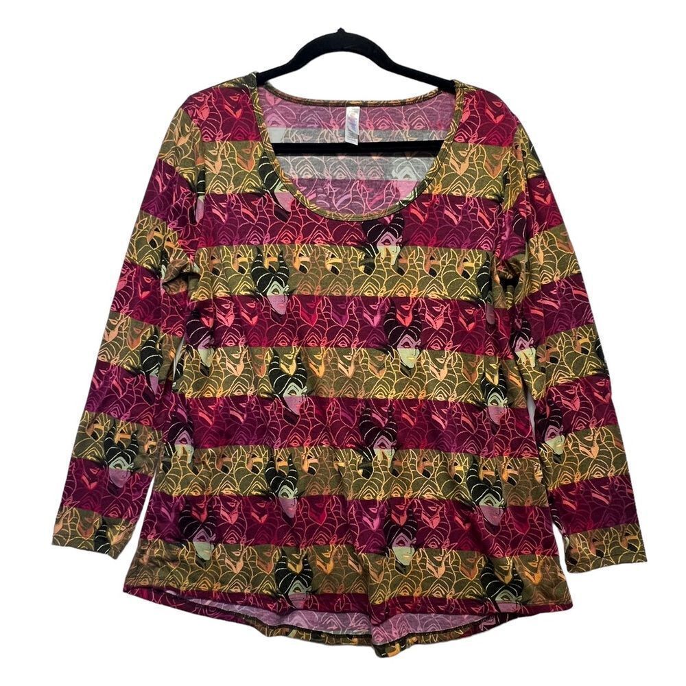 LuLa Roe Women's Lynnae Disney Collection Maleficent Sleeping Beauty Top large